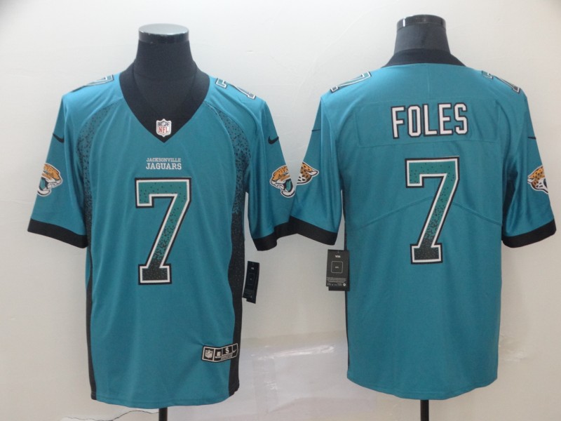 Men's Jacksonville Jaguars Nick Foles #7 Teal Jersey
